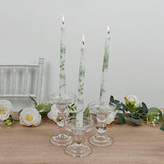 12 pcs 10" tall French Toile Wax Taper Candles - White