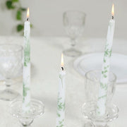 12 pcs 10" tall French Toile Wax Taper Candles - White