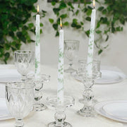12 pcs 10" tall French Toile Wax Taper Candles - White