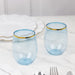 12 pcs 12 oz Gold Rim Stemless Plastic Wine Glasses - Disposable Tableware
