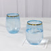 12 pcs 12 oz Gold Rim Stemless Plastic Wine Glasses - Disposable Tableware