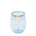 12 pcs 12 oz Gold Rim Stemless Plastic Wine Glasses - Disposable Tableware DSP_CUWN003_12_T086GD