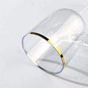12 pcs 12 oz Plastic Wine Glasses with Gold Rim - Clear DSP_CUWN003HD_12_CLGD