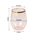 12 pcs 14 oz Gold Rim Stemless Plastic Wine Glasses - Disposable Tableware