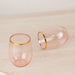 12 pcs 14 oz Gold Rim Stemless Plastic Wine Glasses - Disposable Tableware