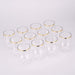 12 pcs 14 oz Gold Rim Stemless Plastic Wine Glasses - Disposable Tableware