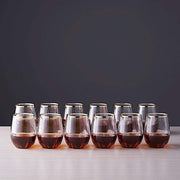12 pcs 14 oz Gold Rim Stemless Plastic Wine Glasses - Disposable Tableware