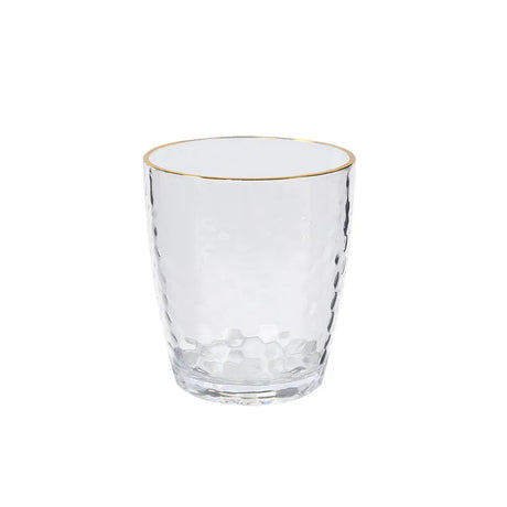 12 pcs 14oz Plastic Shatterproof Tumblers with Gold Rim - Clear DSP_CUCT012_14_CLGD