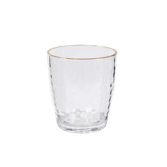 12 pcs 14oz Plastic Shatterproof Tumblers with Gold Rim - Clear DSP_CUCT012_14_CLGD