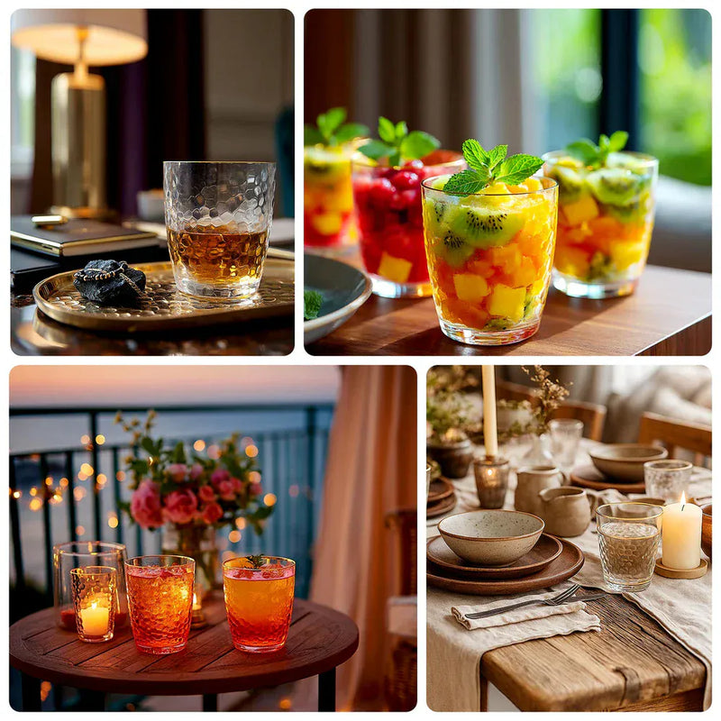 12 pcs 14oz Plastic Shatterproof Tumblers with Gold Rim - Clear DSP_CUCT012_14_CLGD