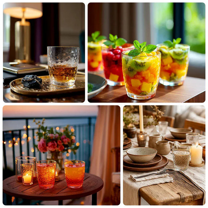 12 pcs 14oz Plastic Shatterproof Tumblers with Gold Rim - Clear DSP_CUCT012_14_CLGD