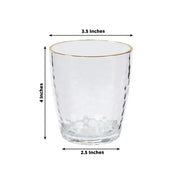 12 pcs 14oz Plastic Shatterproof Tumblers with Gold Rim - Clear DSP_CUCT012_14_CLGD