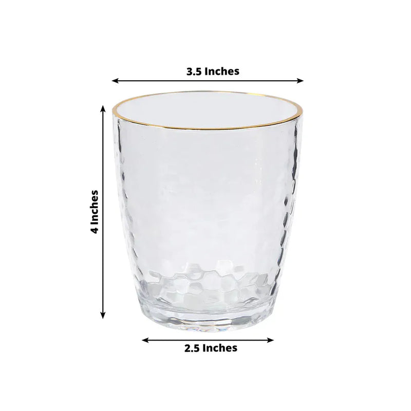 12 pcs 14oz Plastic Shatterproof Tumblers with Gold Rim - Clear DSP_CUCT012_14_CLGD
