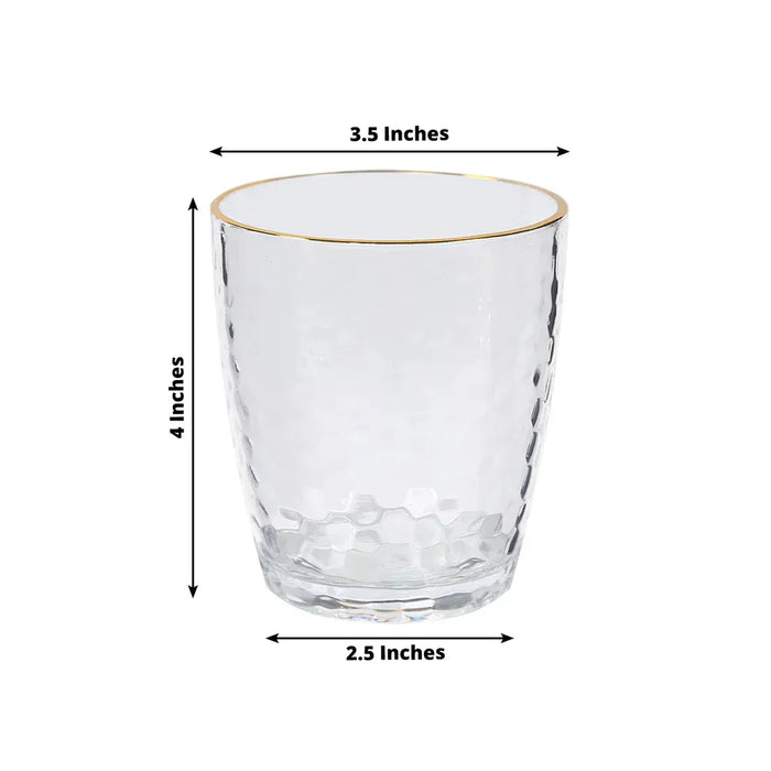12 pcs 14oz Plastic Shatterproof Tumblers with Gold Rim - Clear DSP_CUCT012_14_CLGD