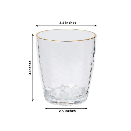 12 pcs 14oz Plastic Shatterproof Tumblers with Gold Rim - Clear DSP_CUCT012_14_CLGD