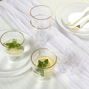 12 pcs 14oz Plastic Shatterproof Tumblers with Gold Rim - Clear DSP_CUCT012_14_CLGD