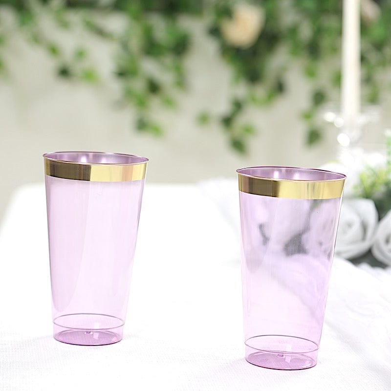 12 pcs 17 oz Glittered Plastic Cocktail Glasses - Disposable Tableware