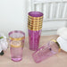 12 pcs 17 oz Glittered Plastic Cocktail Glasses - Disposable Tableware