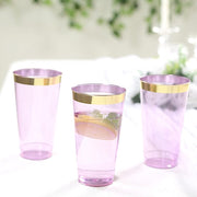 12 pcs 17 oz Glittered Plastic Cocktail Glasses - Disposable Tableware