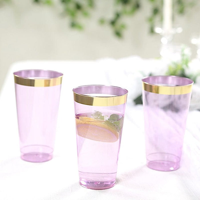 12 pcs 17 oz Glittered Plastic Cocktail Glasses - Disposable Tableware
