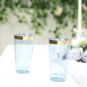 12 pcs 17 oz Glittered Plastic Cocktail Glasses - Disposable Tableware