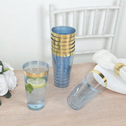 12 pcs 17 oz Glittered Plastic Cocktail Glasses - Disposable Tableware