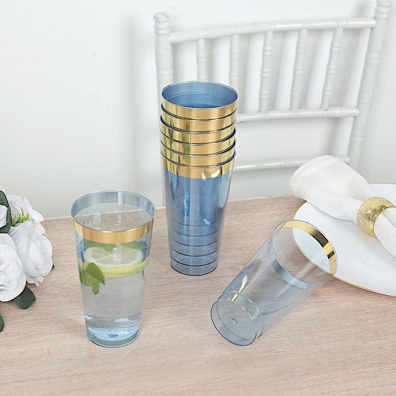 12 pcs 17 oz Glittered Plastic Cocktail Glasses - Disposable Tableware