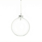 12 pcs 2" wide Glass Hanging Ornament Balls with Removable Silver Caps - Clear GLAS_HANG_BALL_2_CLR