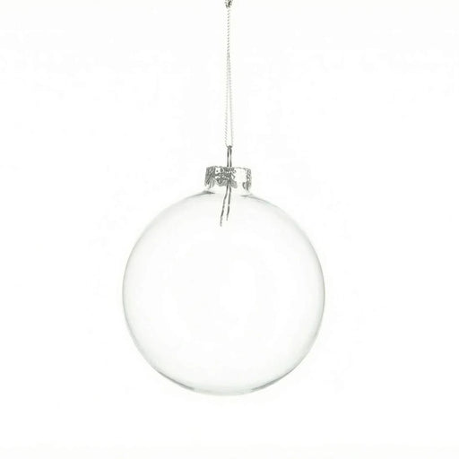 12 pcs 2" wide Glass Hanging Ornament Balls with Removable Silver Caps - Clear GLAS_HANG_BALL_2_CLR