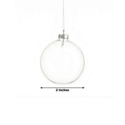 12 pcs 2" wide Glass Hanging Ornament Balls with Removable Silver Caps - Clear GLAS_HANG_BALL_2_CLR