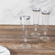 12 pcs 5 oz Rim Plastic Champagne Disposable Glasses