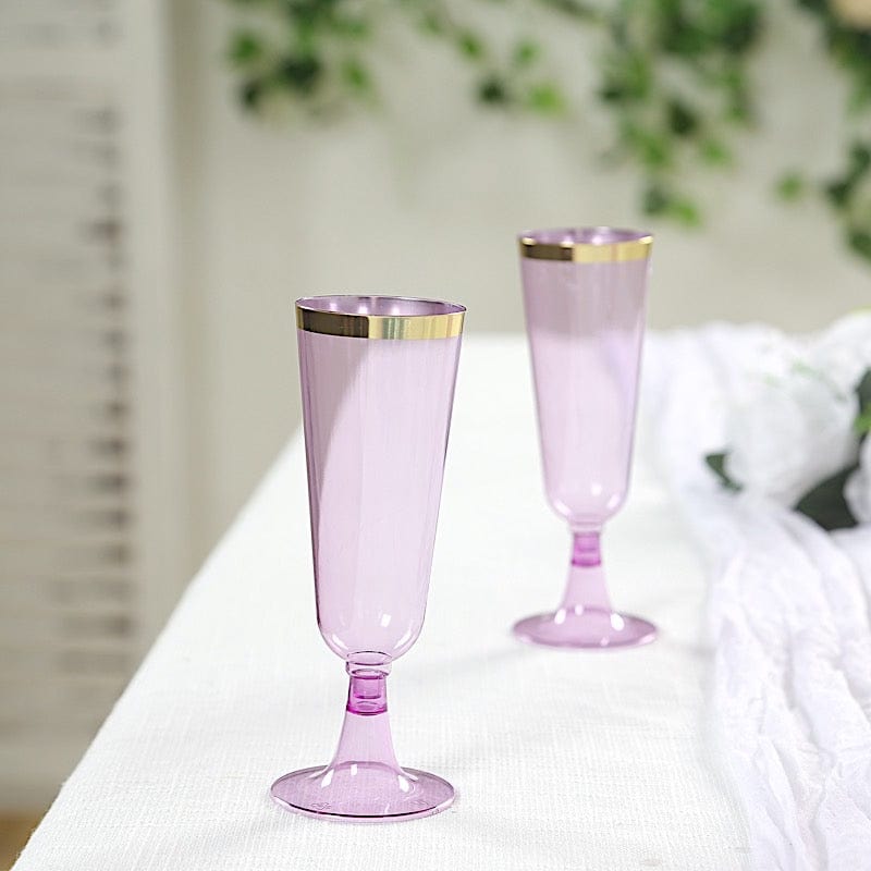 12 pcs 5 oz Rim Plastic Champagne Disposable Glasses