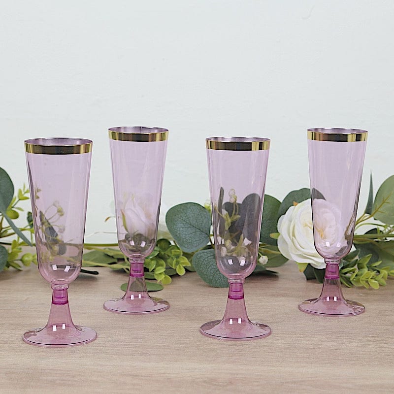 12 pcs 5 oz Rim Plastic Champagne Disposable Glasses
