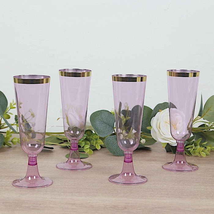 12 pcs 5 oz Rim Plastic Champagne Disposable Glasses