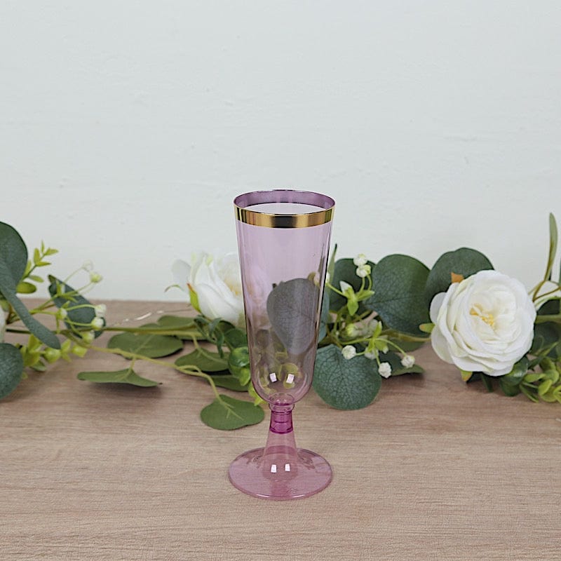 12 pcs 5 oz Rim Plastic Champagne Disposable Glasses