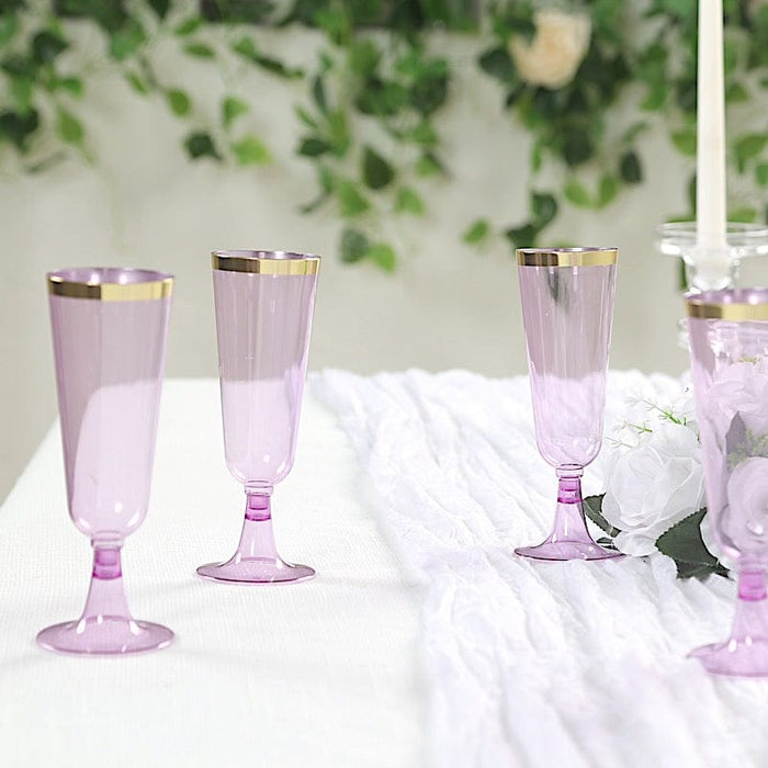 12 pcs 5 oz Rim Plastic Champagne Disposable Glasses