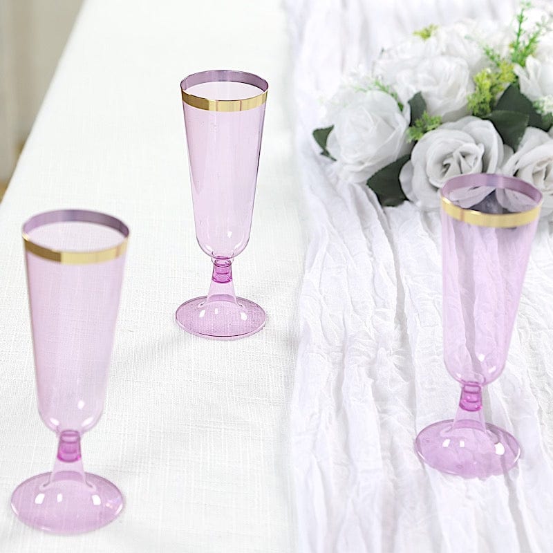 12 pcs 5 oz Rim Plastic Champagne Disposable Glasses