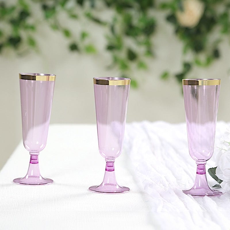 12 pcs 5 oz Rim Plastic Champagne Disposable Glasses