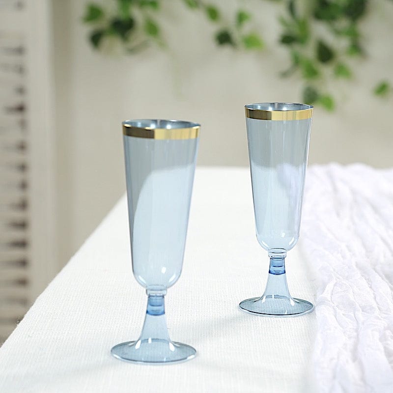 12 pcs 5 oz Rim Plastic Champagne Disposable Glasses