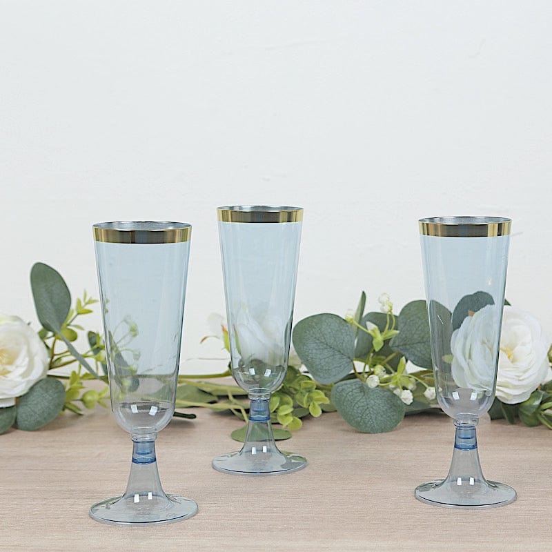 12 pcs 5 oz Rim Plastic Champagne Disposable Glasses