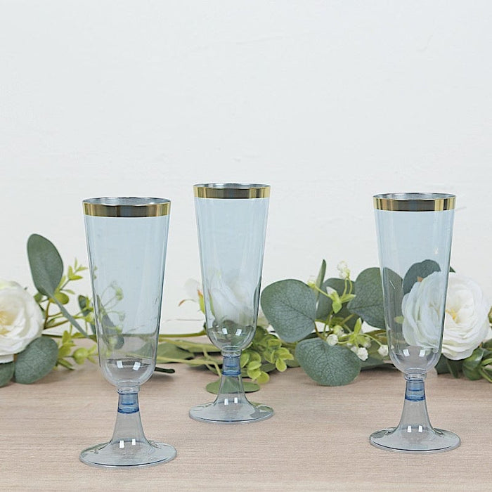 12 pcs 5 oz Rim Plastic Champagne Disposable Glasses
