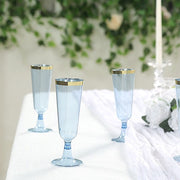 12 pcs 5 oz Rim Plastic Champagne Disposable Glasses