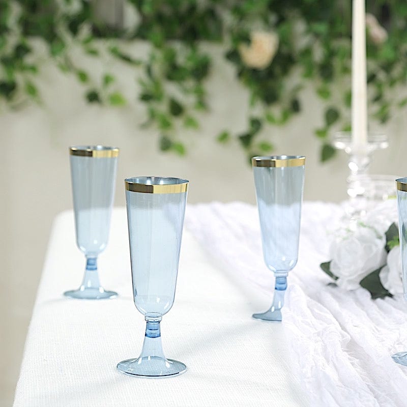 12 pcs 5 oz Rim Plastic Champagne Disposable Glasses
