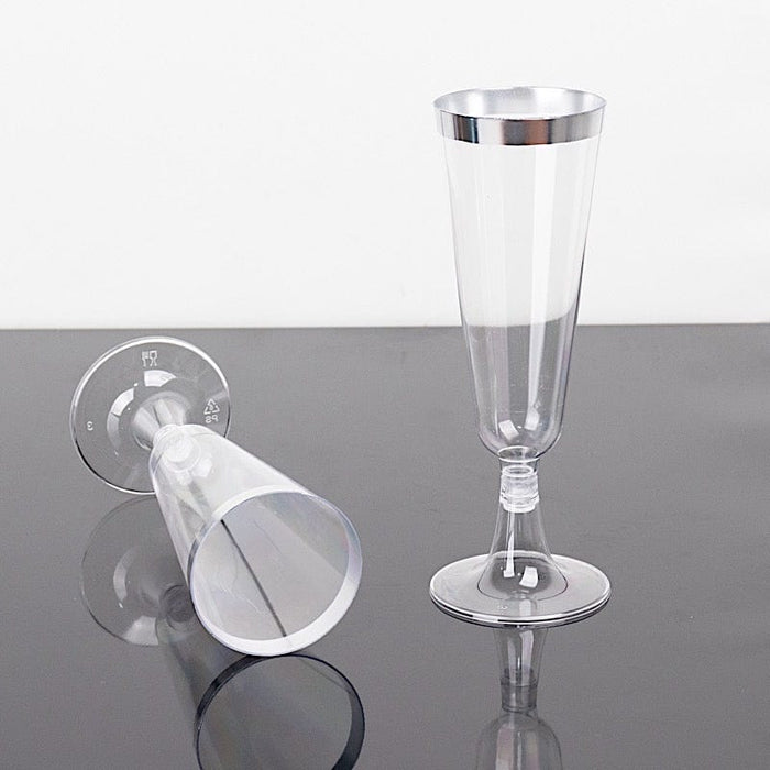 12 pcs 5 oz Rim Plastic Champagne Disposable Glasses