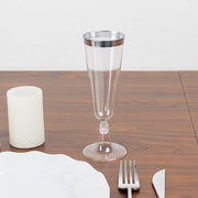 12 pcs 5 oz Rim Plastic Champagne Disposable Glasses