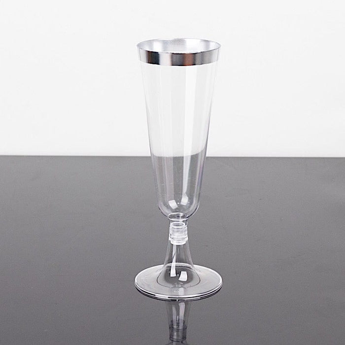 12 pcs 5 oz Rim Plastic Champagne Disposable Glasses