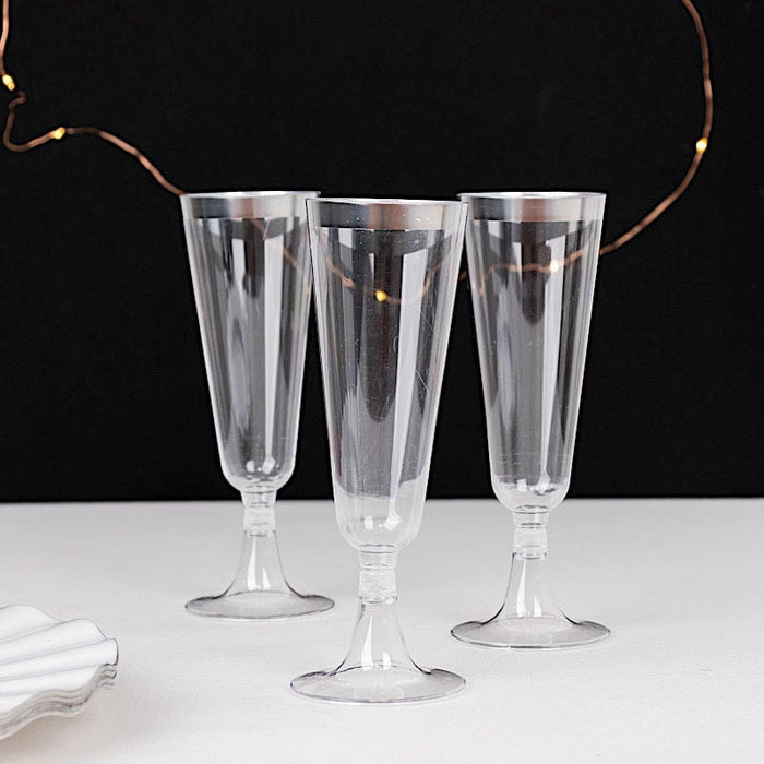 12 pcs 5 oz Rim Plastic Champagne Disposable Glasses