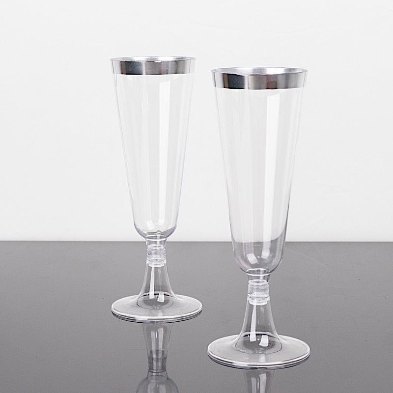 12 pcs 5 oz Rim Plastic Champagne Disposable Glasses