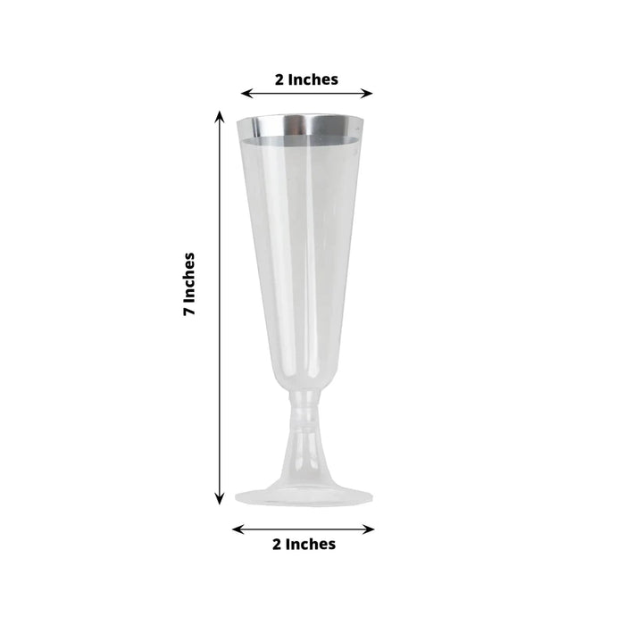 12 pcs 5 oz Rim Plastic Champagne Disposable Glasses