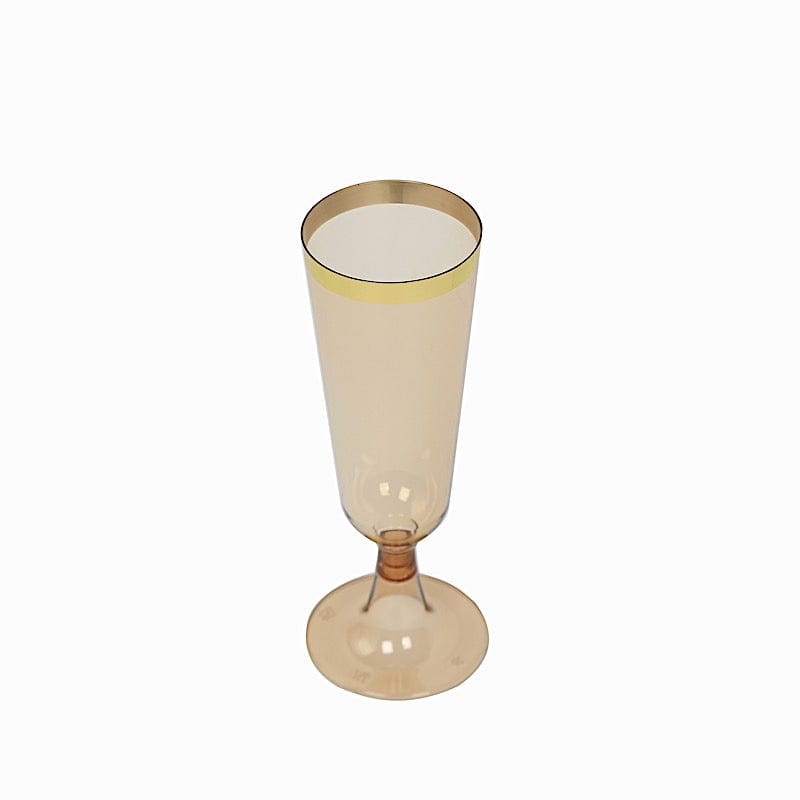 12 pcs 5 oz Rim Plastic Champagne Disposable Glasses PLST_CU0071_GDGD